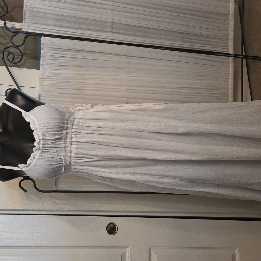 Free People Long White Gauzy Dress! - Picture 4 of 8